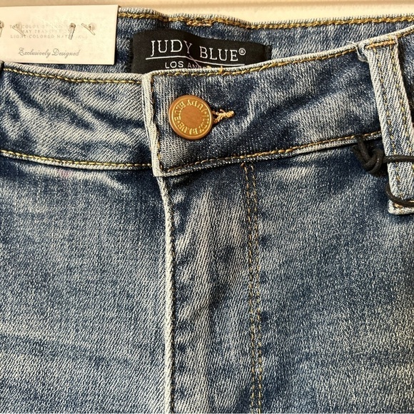 Judy Blue Mid Rise Distressed Boyfriend Jeans Size 15 / 32 - Picture 12 of 16